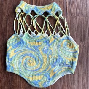 House of Sunny Strappy 70's Crop Top
